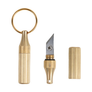 Couteau à graver portable en laiton, porte-clés, mini-couteau utilitaire pour ouvrir les colis, couteau miniature de petite taille - Product Image 3