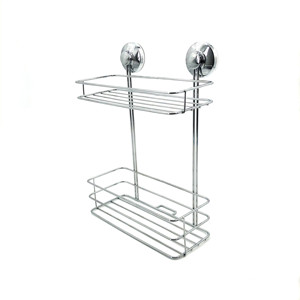 Organizzatore da Parete in Bambù Adesivo (2 Pezzi) con Cesto Portaoggetti in Metallo per Doccia, Senza Foratura, in Acciaio Inossidabile Antiruggine - Product Image 3