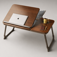 Table portable pliable pour ordinateur portable, réglable en hauteur, en bois, pour lit, bureau à domicile, étude, travail, chambre, canapé, salon