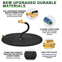 Tuyau d'arrosage extensible flexible anti-torsion léger et personnalisable 25FT/50FT/75FT/100FT avec buse à 10 fonctions