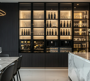 High Quality bar Wine Cabinet <strong>Euro</strong> Style Luxury Wooden Wine Racks for Home - Product Image 3