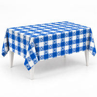 Nappe de table personnalisée pour hôtel et restaurant, bleu à carreaux, en tissu PEVA épaissi, nappe de table en plastique pour mariage et banquets