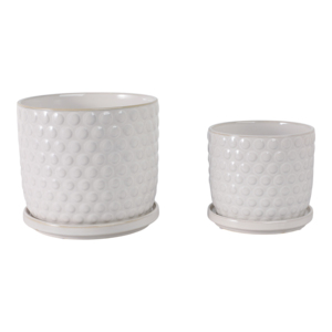 Maceta de Cerámica con Plato para Plantas de Interior, Decoración del Hogar, Dormitorio, Entrada - Product Image 3