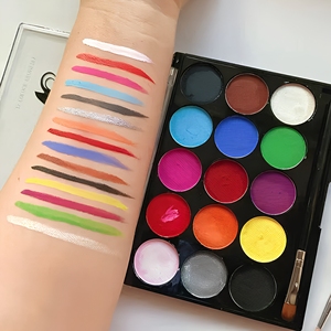 สีเพ้นท์หน้าแบบน้ำ ปลอดสารพิษ หลายสี สำหรับเพ้นท์หน้าและตัว สำหรับงานปาร์ตี้ ช่างเพ้นท์มืออาชีพ รับผลิตแบบ OEM พร้อมสกรีนโลโก้ - Product Image 5