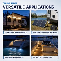 Connecteur compact étanche IP68 CDF-M3 2 3 broches 16A à verrouillage par poussée pour raccord en ligne pour camping-car, bateau, remorque, éclairage de pont 12V 24V