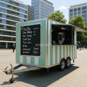 Remolque Móvil para Exteriores Totalmente Equipado, Remolques para Helados y Barbacoa, Camión de Comida Callejera con Ventana de Servicio Comercial de Fibra de Vidrio - Product Image 2