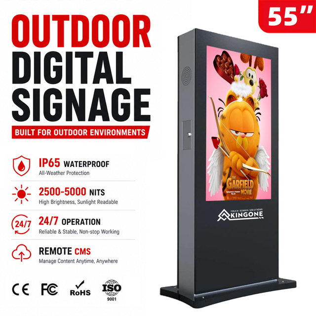 Outdoor Interactive Kiosk IP65 Waterproof 55 Inch LCD Display for Tourist Attraction Solution