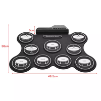 Kit de batterie électronique enroulable USB pliable, vente en gros directe d'usine