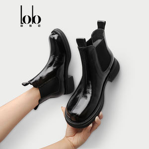 נשים בסגנון בריטי Chelseed קרסול מגפי zip עיצוב שטוח מגפיים מעור pu עבה תחתון החלקה-על שלג - Product Image 3