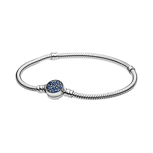 Pulsera clásica de plata de ley 925 con colgante de cadena de serpiente Moments, pulsera clásica con logotipo y hebilla en forma de estrella, pulsera para mujer - Product Image 3