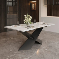Ensemble de table à manger en céramique irrégulière moderne et luxueuse, design minimaliste, extensible, pour appartement et hôtel, couleur personnalisée