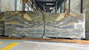 Multicolor Fantasy Quartzite Blue Fusion <span class=keywords><strong>Wow</strong></span> <span class=keywords><strong>Extra</strong></span> Light Green Acabado de cuero Losas Encimeras Pulido Ocean Explosion Blue - Product Image 3