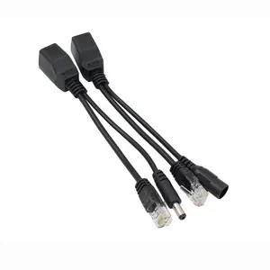 Adaptador de fonte de alimentação de passagem direta para câmera IP, 10/100 Mbps, 5V, 12V, divisor PoE