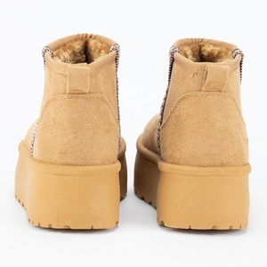Bottes courtes d'hiver pour femmes YL-1245, plateforme marron, chaudes, pour la marche en plein air - Product Image 3