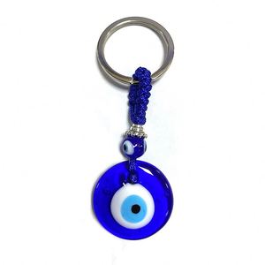 Turkish Blue Evil Eye Beads Pendant Glass Car Key Chains Key Rings for Couple Gift Vintage Lucky Evil Eye Accessories Bag Charm