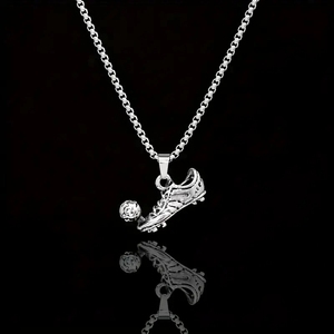 Collana con Ciondolo a Forma di Scarpa da Calcio, Gioielli Hip Hop per Tifosi, Accessorio per il Giorno della Partita, Decorazione Sportiva - Product Image 5