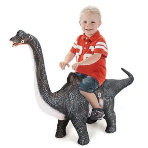 Samtoy animal de brinquedo para crianças, boneco de borracha macia movimentável, brinquedo de transporte, tamanho grande, passeio no dinossauro com som e luz rotativa