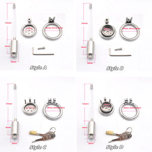 Alat kesucian pria baja tahan karat kandang sederhana terbalik dengan kateter yang dapat dilepas untuk produk seks pria - Product Image 2