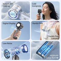 Ventilateur électrique portable USB pliable à moteur sans balais haute vitesse OEM/ODM avec affichage numérique, batterie 4000 mAh, commande par bouton, faible MOQ