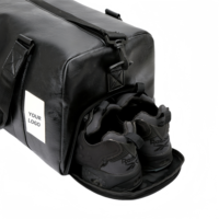 Sac de sport et de voyage personnalisé en cuir PU uni, faible MOQ, avec compartiment à chaussures, OEM