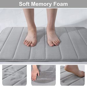 Tappetino in microfibra memory foam con tappetino antiscivolo per camera da <span class=keywords><strong>bagno</strong></span> antiscivolo set Super assorbente spugna per il <span class=keywords><strong>bagno</strong></span> tappeti - Product Image 2