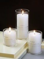 Bocaux à bougies en verre à cylindre résistant à la chaleur à haute teneur en borosilicate de qualité supérieure avec couvercles pour décorations d'église de mariage bougies parfumées