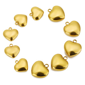 Pendentif Cœur en Acier Inoxydable Plaqué Or 18K 11mm 13mm Accessoires de Bijoux DIY Unisexe pour Usage Quotidien - Product Image 4