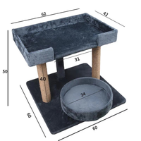 Arbre à chat multi-niveaux écologique, compact, avec griffoir en sisal, perchoir en peluche, boule suspendue, meuble pour animaux en MDF