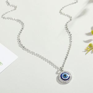 Collier pendentif œil turc bleu populaire en gros avec diamant œil turc tendance pour accessoire de chaîne de pull - Product Image 3