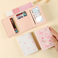 Dompet Lipat Tiga Kreatif Lucu Kapasitas Besar Slot Multi-Kartu Tas ID Dompet Koin Dompet Lipat Multifungsi Pelajar untuk Wanita