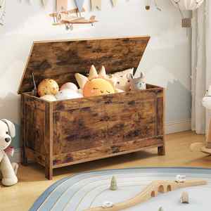 Caja de Almacenamiento Industrial al por Mayor, Camión de Almacenamiento de Madera Rústica Marrón, Caja de Almacenamiento de <span class=keywords><strong>Ropa</strong></span> de Madera Vintage, Banco de Almacenamiento Retro - Product Image 1