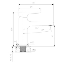 Robinet d'eau rond en laiton chromé Robinet de lavabo monotrou en laiton Robinet de lavabo de salle de bain