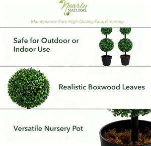 Bola de hierba de boj de plástico Topiary Artificial decorativa para el hogar interior sintética que incluye árboles arbustos guirnalda para decoración de patio trasero - Product Image 5