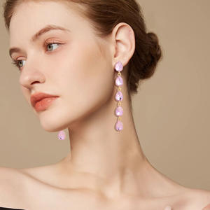 2025 fabricant en gros nouveau de haute qualité délicat populaire Antique tendance élégant strass longues boucles d'oreilles en forme de goutte d'eau - Product Image 2