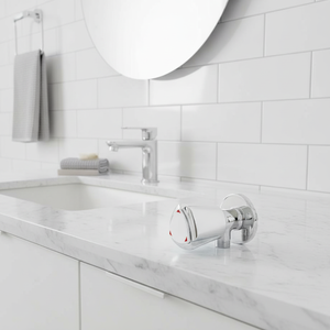 Robinet d'angle traditionnel US11 à double poignée, avec débit contrôlé, entre-axes 4 pouces, en laiton poli, pour montage sur plan de travail, pour salle de bain, garantie 2 ans - Product Image 3