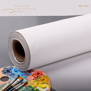 Keep Smiling Rotolo di <span class=keywords><strong>Tela</strong></span> Bianca <span class=keywords><strong>per</strong></span> Artisti, Larghezza 1,6M, 280g, <span class=keywords><strong>Tela</strong></span> di Alta Qualità <span class=keywords><strong>per</strong></span> Pittura <span class=keywords><strong>a</strong></span> Olio - Product Image 1