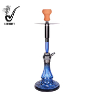 Ensemble chicha de luxe Treasure Blue 48 cm avec miroir en verre et aluminium, boîte cadeau de voyage unique et colorée, accessoires attrayants