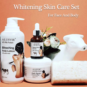 フェイスホワイトニングブリーチングピンプルダークスポットコレクター修正グローセラムリムーバーリムービングクリームボディローションソープスキンケアセット - Product Image 6