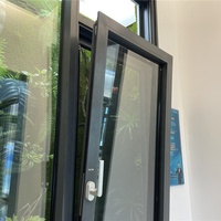 Marco de aleación de aluminio insonorizado personalizado ventana abatible doble triple vidrio templado Acero inoxidable moderno para el hogar Villa