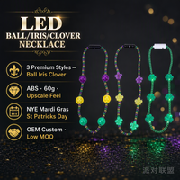 Collier de Noël en gros avec 7 LED, flocon de neige, ampoule, charme canne à sucre, lumineux dans le noir, pour fête de Noël, 3 styles
