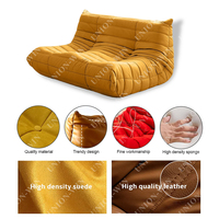 Unisofa – Canapé modulaire contemporain en forme de L, fauteuil paresseux en mousse compressée pour salon, ensemble de chaises en tissu