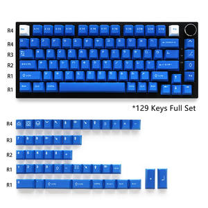 PBT blanc sur noir Katakana bleu Keycaps Dye-Sub Cherry Keycaps pour clavier mécanique GH60/<span class=keywords><strong>GK61</strong></span>/GK64/84/87/96/104/108/980 - Product Image 2