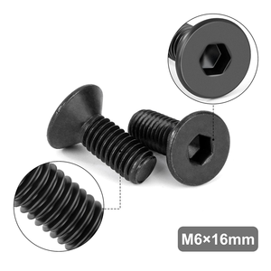 Tornillo M6 x 16 mm de Acero Inoxidable Negro <span class=keywords><strong>A2</strong></span> A4-80, Cabeza Avellanada, Hexagonal, <span class=keywords><strong>DIN</strong></span> 7991, Rosca Completa con Llave Allen - Product Image 4