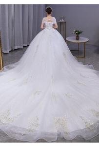 Temperamento una línea hombro vestido <span class=keywords><strong>de</strong></span> <span class=keywords><strong>novia</strong></span> 2024 primavera nueva <span class=keywords><strong>novia</strong></span> cintura cerrada arrastre <span class=keywords><strong>de</strong></span> gran tamaño embarazada moda chica principal - Product Image 5
