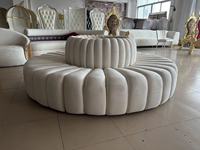 Rundes Weißes Samt Modernes 4-in-1 Hotel Hochzeit Kommerzielles Sofa-Set