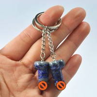 Crystal Crafts Carvings Mini Dildos Made Key Rings Couleur mélangée
