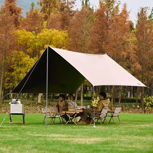 ผ้าใบกันน้ำ Explorers Tarp Oxford Cloth Creamy Caf สำหรับ 3-5 คน สำหรับตั้งแคมป์กลางแจ้ง กันแดด กันน้ำ ติดตั้งด้วยมือ - Product Image 1