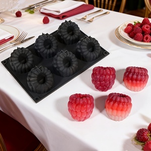 Moule à gâteau en silicone en forme de fruits (myrtille, framboise) pour desserts, mousses aux fruits, chocolat, emballage individuel OPP, qualité alimentaire - Product Image 4