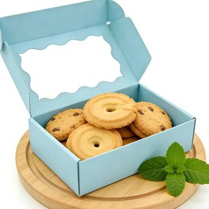 Scatole Personalizzate Blu Stile Aeroplano con Finestra, Ideali per Confezionare Pasticcini, <span class=keywords><strong>Biscotti</strong></span>, Torte e Altri Prodotti da Forno - Product Image 3