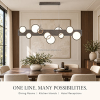 Lustre LED linéaire en acrylique sculptural, luminaire suspendu géométrique pour salle à manger, îlot de cuisine, réception d'hôtel